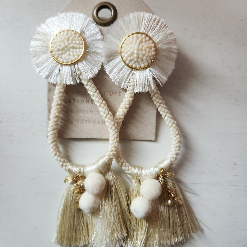 NEW, NEVER WORN Anthropologie beaded earrings.